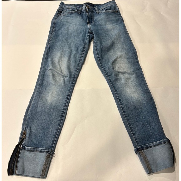 Rock & Republic Womens Kashmiere Ankle Jeans Zipper Cuff Denim Blue 2M - Picture 2 of 7